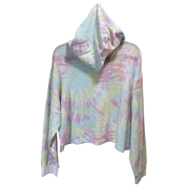 Victoria’s Secret PINK Mesh Tie Dye Pullover Hoodie – Rainbow Pastel – Large NWT - Image 6
