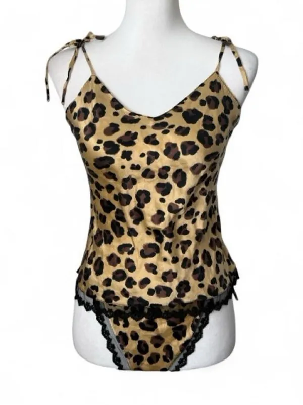 Vintage Silk Leopard Lingerie Set - Image 2