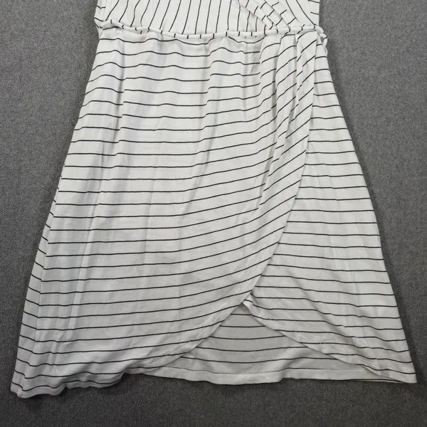 41 Hawthorn Stripe Wrap Dress Womens XXL V-Neck Spaghetti Strap White Black Knit - Image 4
