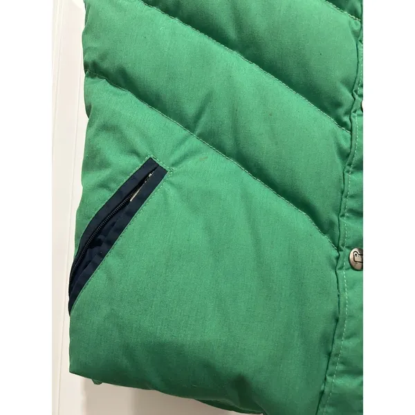 Vtg 80 Woolrich Woman Green Down Puffer Vest Chevron Quilted Western Medium Gorp - Image 4