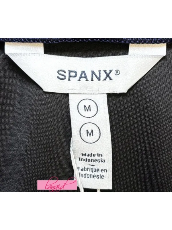 Spanx AirEssentials Striped Track Jacket Timeless Navy Zip-Up Sporty Athletic M - Image 8