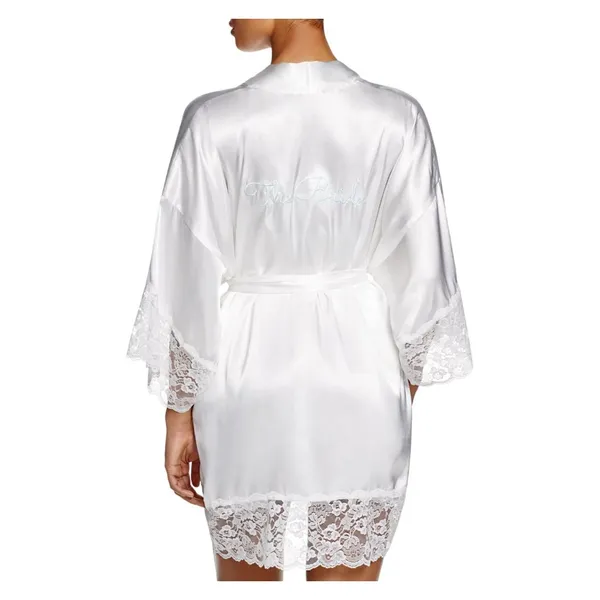 In Bloom By Jonquil Womens Satin The Bride Wrap Robe HER030 White S - Image 7