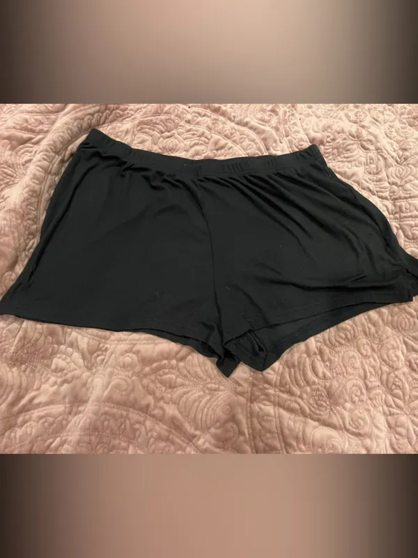 Women's Black Modal Lounge Shorts with Elastic Waistband - Image 2