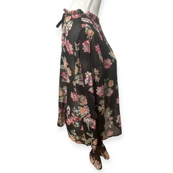 Pink Rose Floral Long Sleeve Pleated Blouse - Image 2