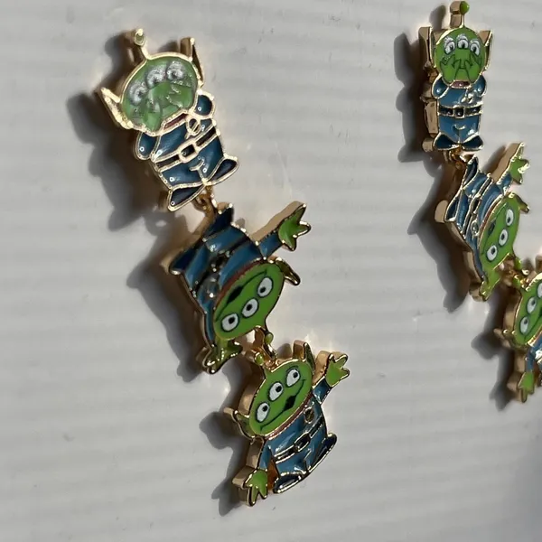 Disney Pixar BaubleBar Toy Story Alien Stack Earring Triple Dangle Set Green NEW - Image 6