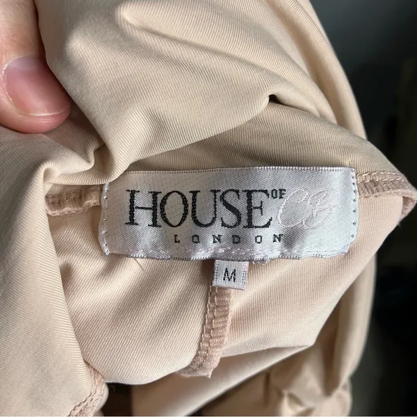 House of CB London tan bike shorts‎ ruched waist size medium casual compression - Image 6