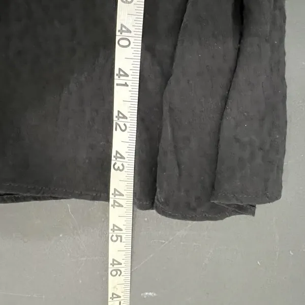Draper James RSVP Plus 1X Smocked Waist Dress Surplice V-Neck Black‎ Long Sleeve - Image 15