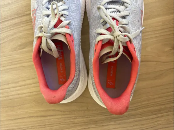 Hoka Women's Light Gray Running Shoes with Coral & Lavender Accents - Image 10