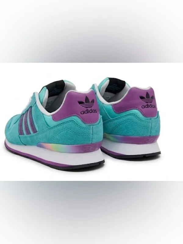 adidas Women's Teal and Purple Retro Running Shoes - Image 3