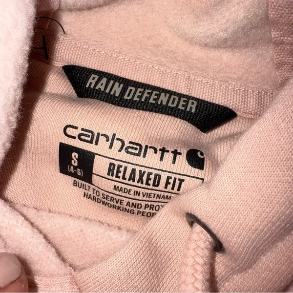 CARHARTT Rain Defender‎ Relaxed Fit Midweight Logo Graphic Sweatshirt Pink Small - Image 5