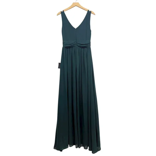 Lulus Thoughts of Hue Emerald Green Surplice Maxi Dress size Large NWT - Image 4