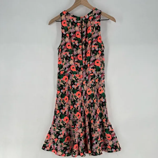 J. Crew Mercantile Neon Floral Print Ruched Waist Sleeveless Flounce Dress‎ - Image 10