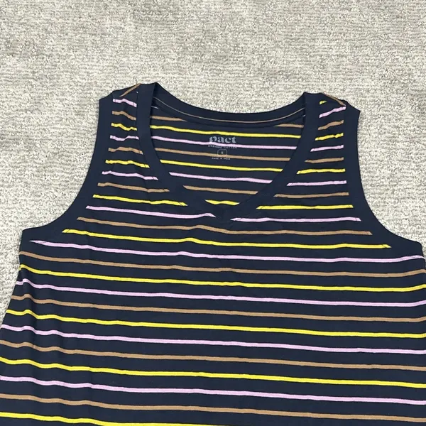 Pact Dress Womens Small Softspun A-Line Tank La Jolla Stripe Lightweight Organic - Image 3