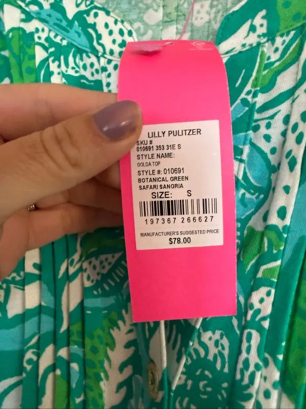 Lilly Pulitzer NWT botanical green ruffled top size small - Image 2