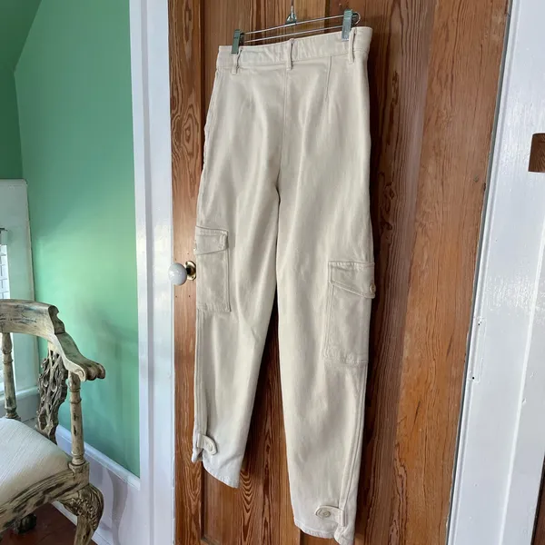 Wilfred Free Modern Cream Utility Cargo Pants Tab Hem Size 4🧡🎀 - Image 8