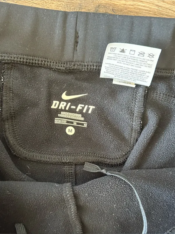 Nike|Black Dri-FIT Fleece-Lined Athletic Leggings with Small Logo sz M - Image 4