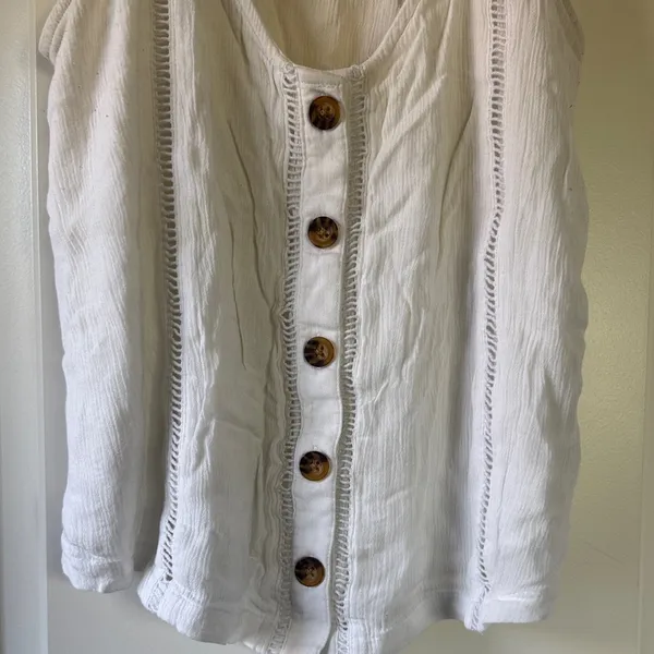 Hollister Ivory Button-Up Camisole / A59 - Image 2
