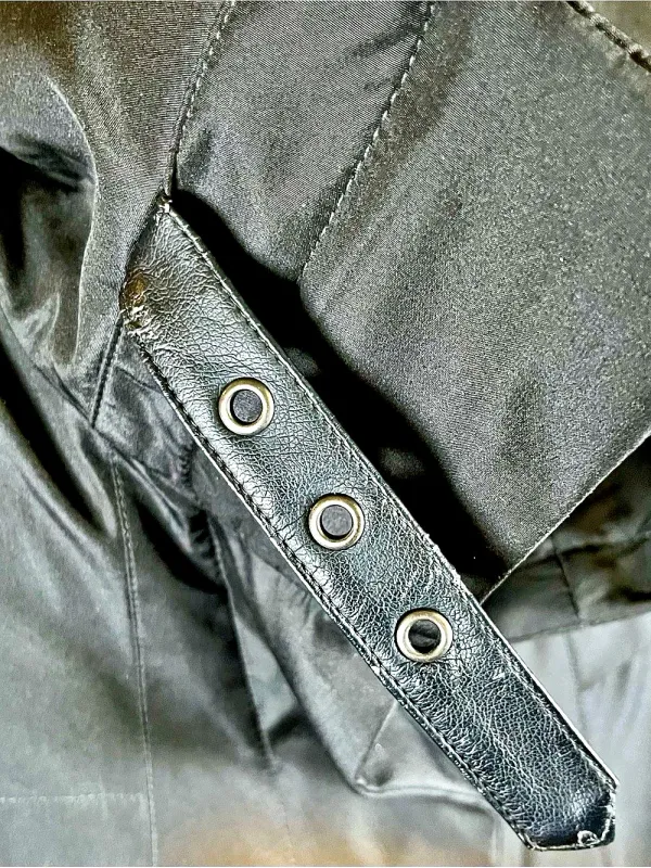 Marc New York Andrew Marc XS Black Raincoat Jacket Detachable Liner Faux Leather - Image 6