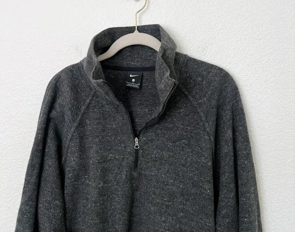 [Nike] Charcoal Heathered Gray Therma-FIT 1/2 Zip Pullover Training Top Sz Large - Image 3