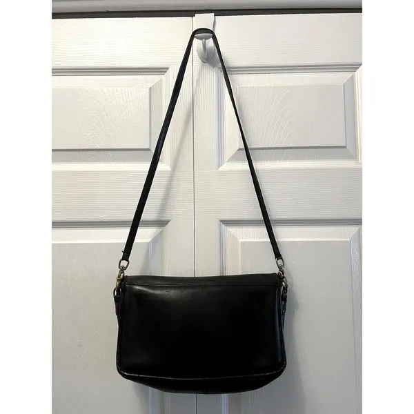 Vintage Black Leather‎ Coach Turn Lock Convertible Black Leather Y2K Classic - Image 3