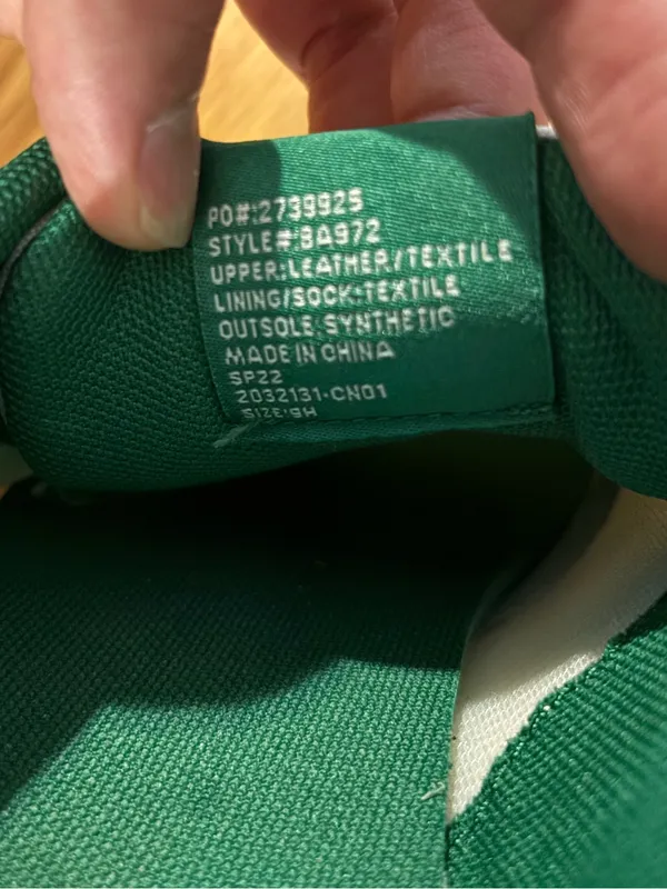 J. CREW Off White & Green Striped Suede Sneakers Sz 9 - Image 5