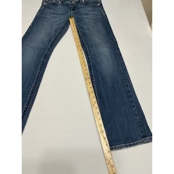 Miss Me Jeans Women 31 Bootcut Dark Wash Embroidered Rhinestone JP5033R - Image 5