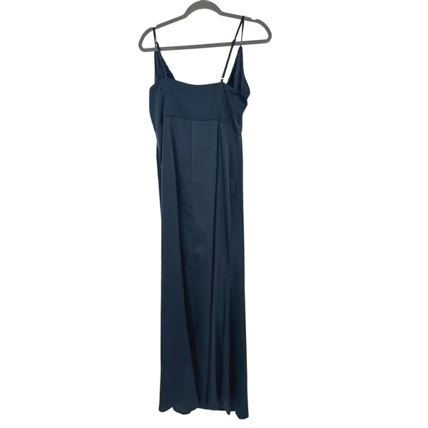 Showpo Lisah Maxi Dress 10‎ Navy Satin Cutout Sleeveless Formal Evening Wedding - Image 10