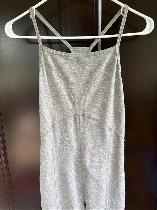 EUC Free People Movement Ashford Side to Side Performance Jumpsuit Grey Large - Image 7