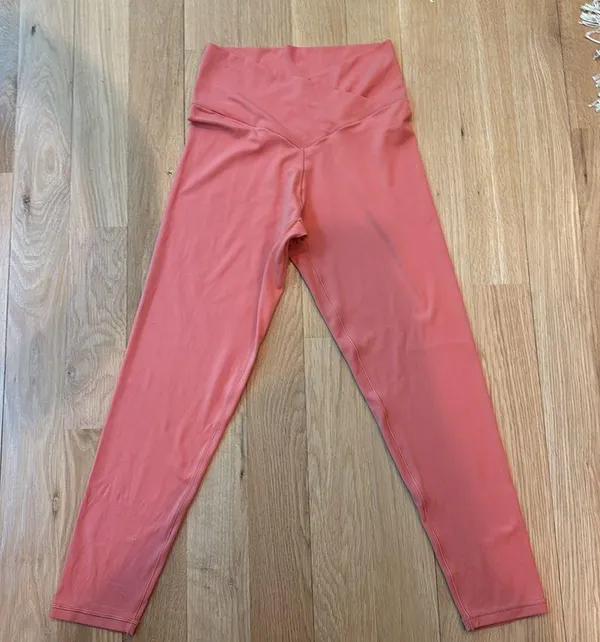 Aerie Leggings Real Me High Rise 7/8 Coral Size Large - Image 2