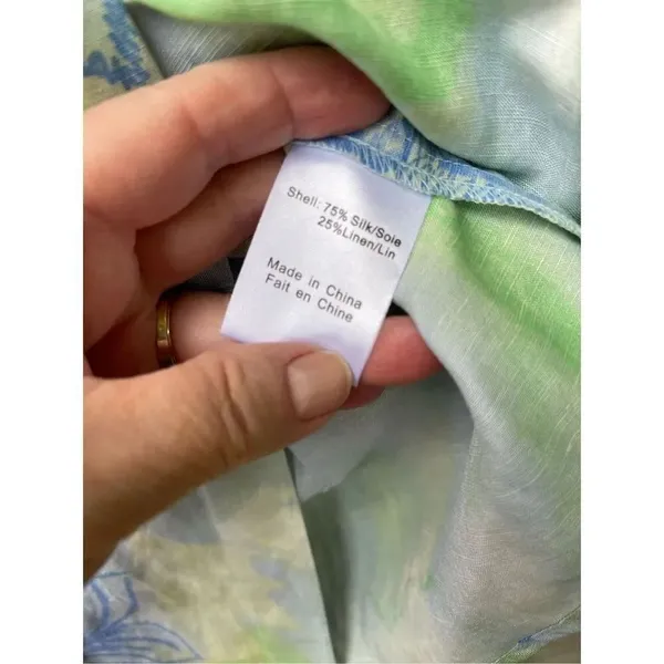 Tsunami size 8 silk linen tropical print skirt. Beach resort cruise ship. - Image 7