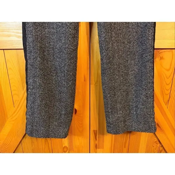 Express Editor Grey Herringbone Wool Blend Straight Leg Pants Size 6R (6678) - Image 3