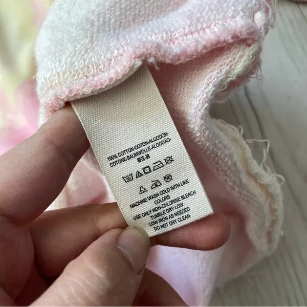 Free People Sweatshirt tie dye feels right womens Pink Yellow (small) hippie - Image 10