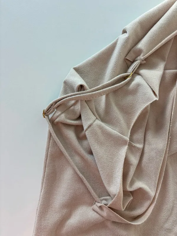 Suade Beige Tank Top Tan Size L - Image 3