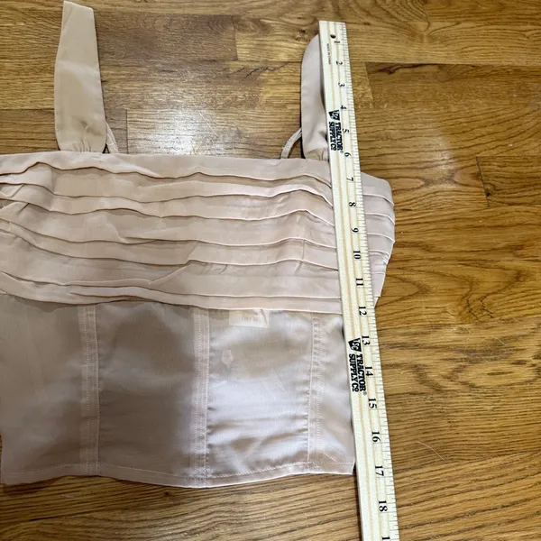 ABERCROMBIE & FITCH Brown Sheer Babydoll‎ Corset Crop Top Women's S - Image 2