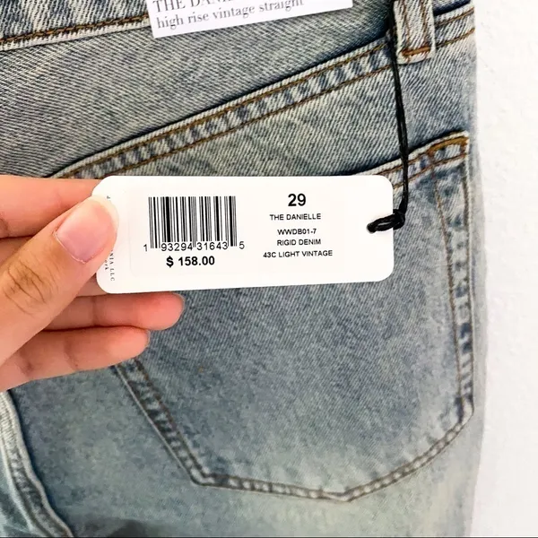 WeWoreWhat Danielle Rigid Jeans‎ High-Rise Straight Vintage Wash Size 29 NWT - Image 7