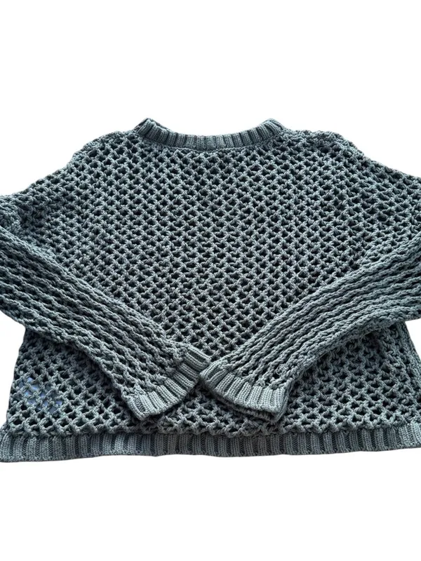 Minga London Olive Green Star Open Knit Sweater Size M - Image 2
