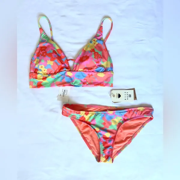 NWT Billabong Coast Is Clear Bikini Set - Multi - L/S - Image 4