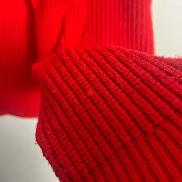 J. Crew Ribbed turtleneck sweater in stretch yarn bright red size medium - Image 3