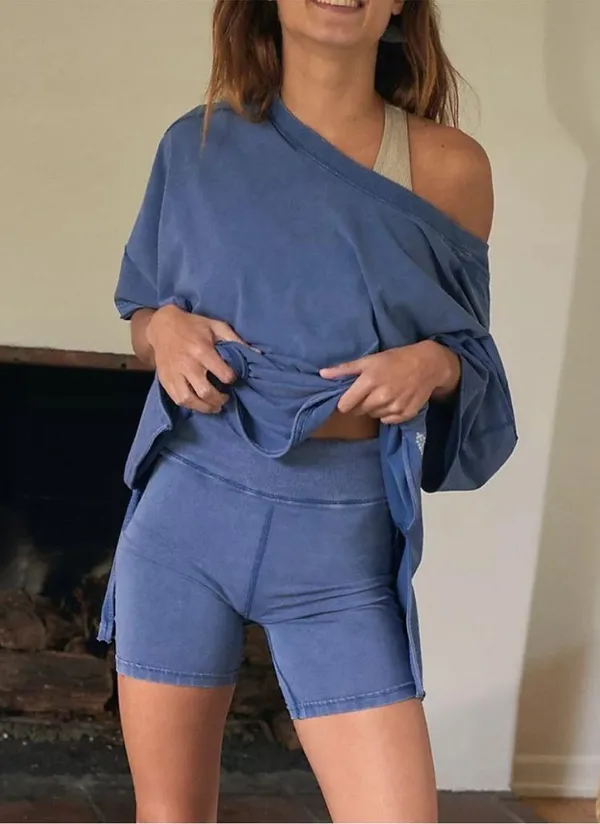 NWT Free People Hot Shot Indigo Pura S Oversized Shirt Exposed Seams - Image 9