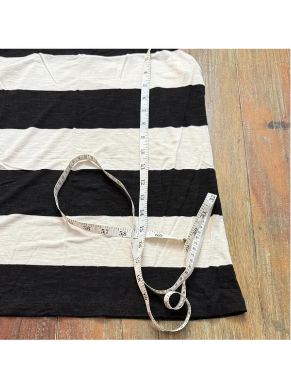 Loft Black and White Striped Tank Top Medium - Image 9