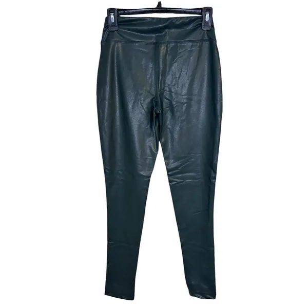 GB Gianni Bini Faux Leather Leggings in Deep Forest Green Size Small - Image 2