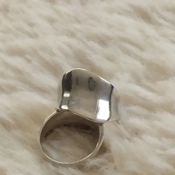 Sterling Silver 925 Abstract Wide Band Ring Size 7 - Image 3