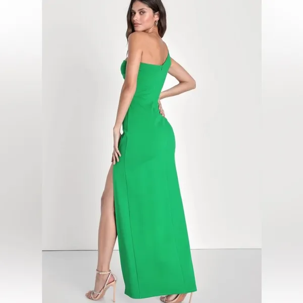 Lulus Green One Shoulder Good Times Only Maxi Dress - Image 5