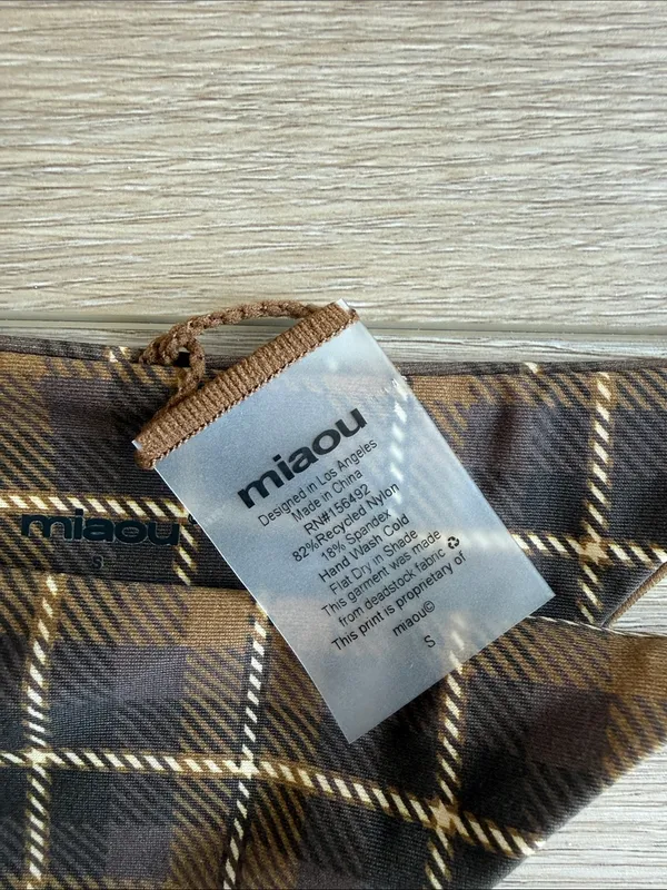 Revolve Miaou Bikini in Chocolate Plaid - Image 7