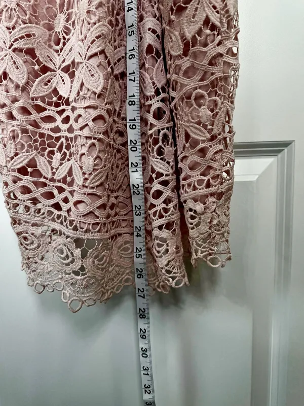 ASTR the Label Caroline Lace Mini Dress in Blush Pink Size Medium - Image 6