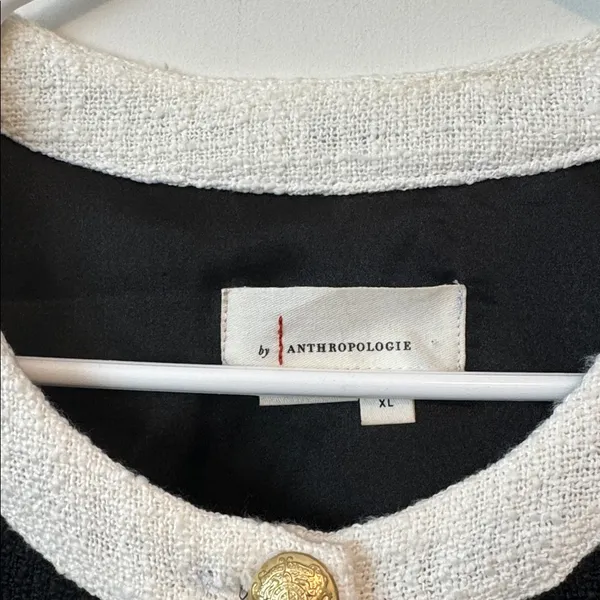By Anthropologie Colorblock Tweed Coatigan Lady Jacket Size: XL - Image 4