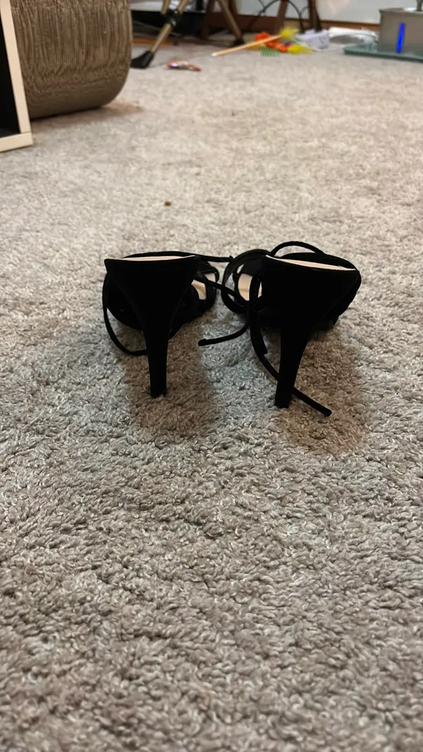 Amazon Black Lace Up Heels - Image 3