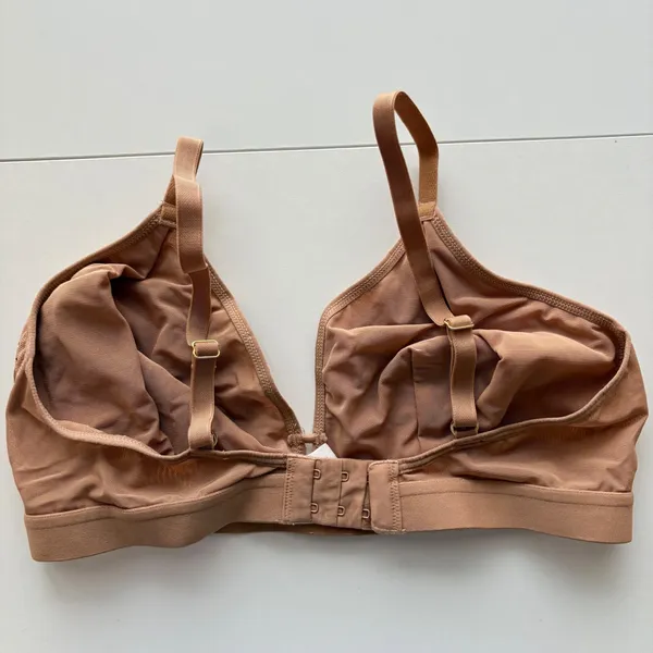 All.You. LIVELY Bralette Women Size 2 Tan Leopard Print‎ Wireless Mesh Trim Bra - Image 2