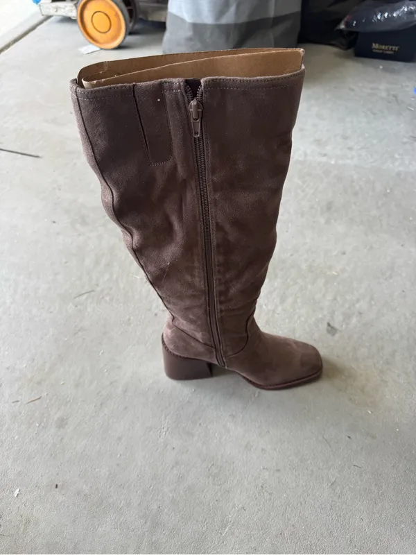 Kelly & Katie Symine Boot Block Heel Faux Suede 6.5 M New Knee High - Image 8
