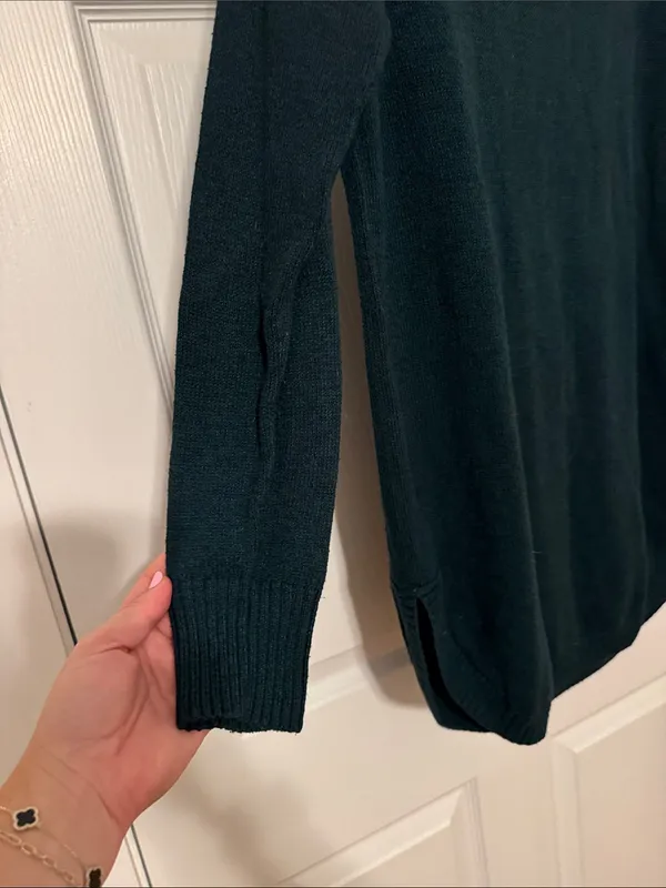 Old Navy Scoop Neck Pullover Dark Green Cotton Blend Sweater - Image 5